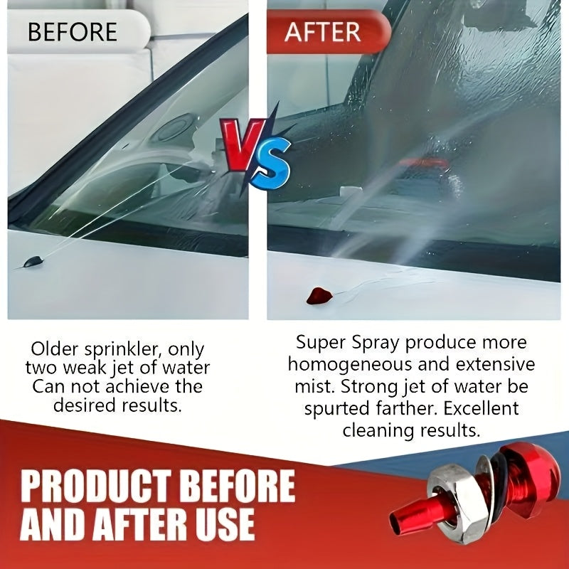 2pcs Windshield Wiper Nozzles – Adjustable Spray Pattern, Enhances Vision Cleaning Safety for Vehicle Maintenance | Integrated Spray Head Design | Durable Construction, Universal Front Windshield Washer Spray Kit for Cars