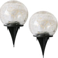 Solar Cracked Glass Sphere In-Ground Light, Outdoor Courtyard Lawn Ground Insert Light, Indoor Tabletop Ambient Decorative Light, Waterproof Landscape Light, 2-in-1 Solar Powered Night Light