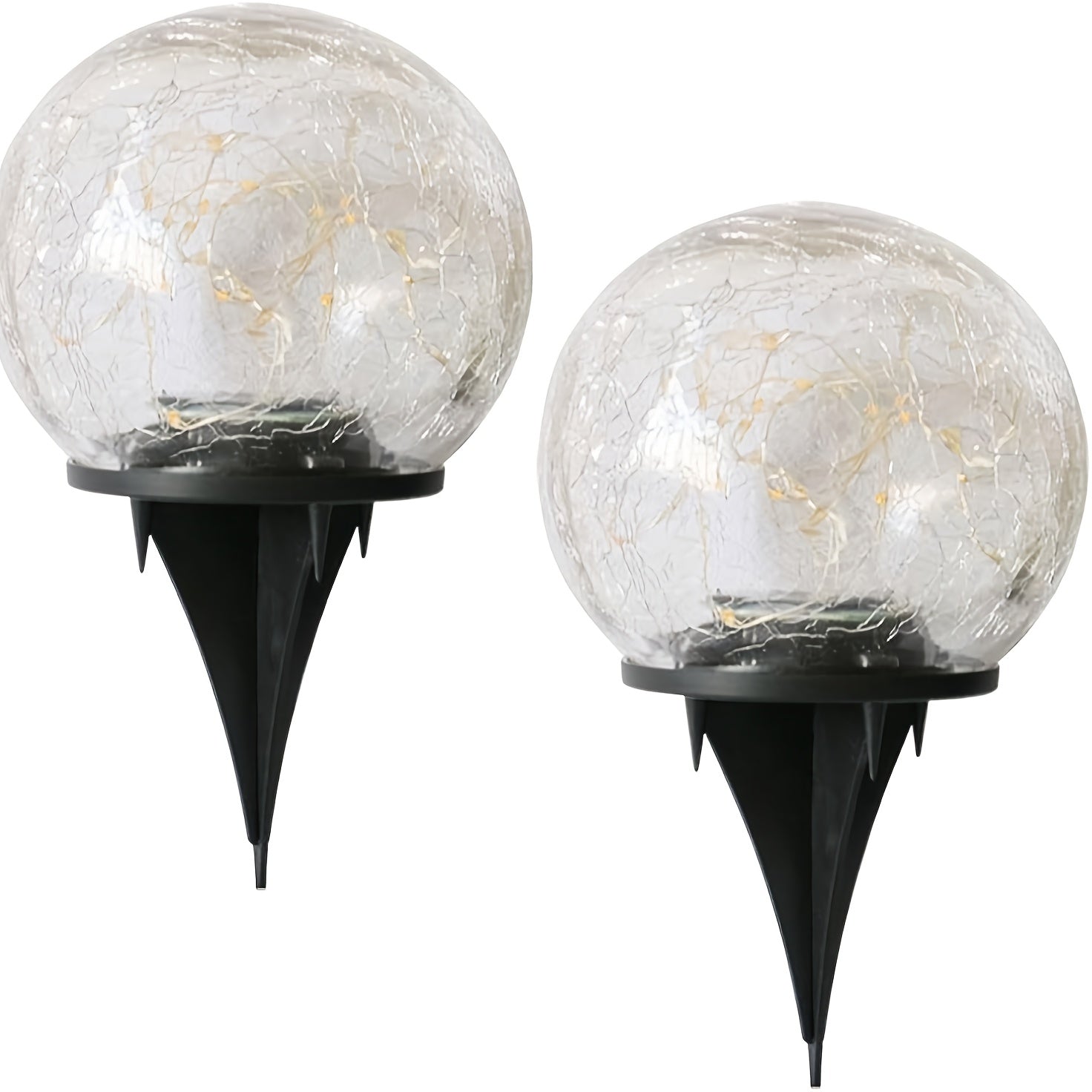 Solar Cracked Glass Sphere In-Ground Light, Outdoor Courtyard Lawn Ground Insert Light, Indoor Tabletop Ambient Decorative Light, Waterproof Landscape Light, 2-in-1 Solar Powered Night Light