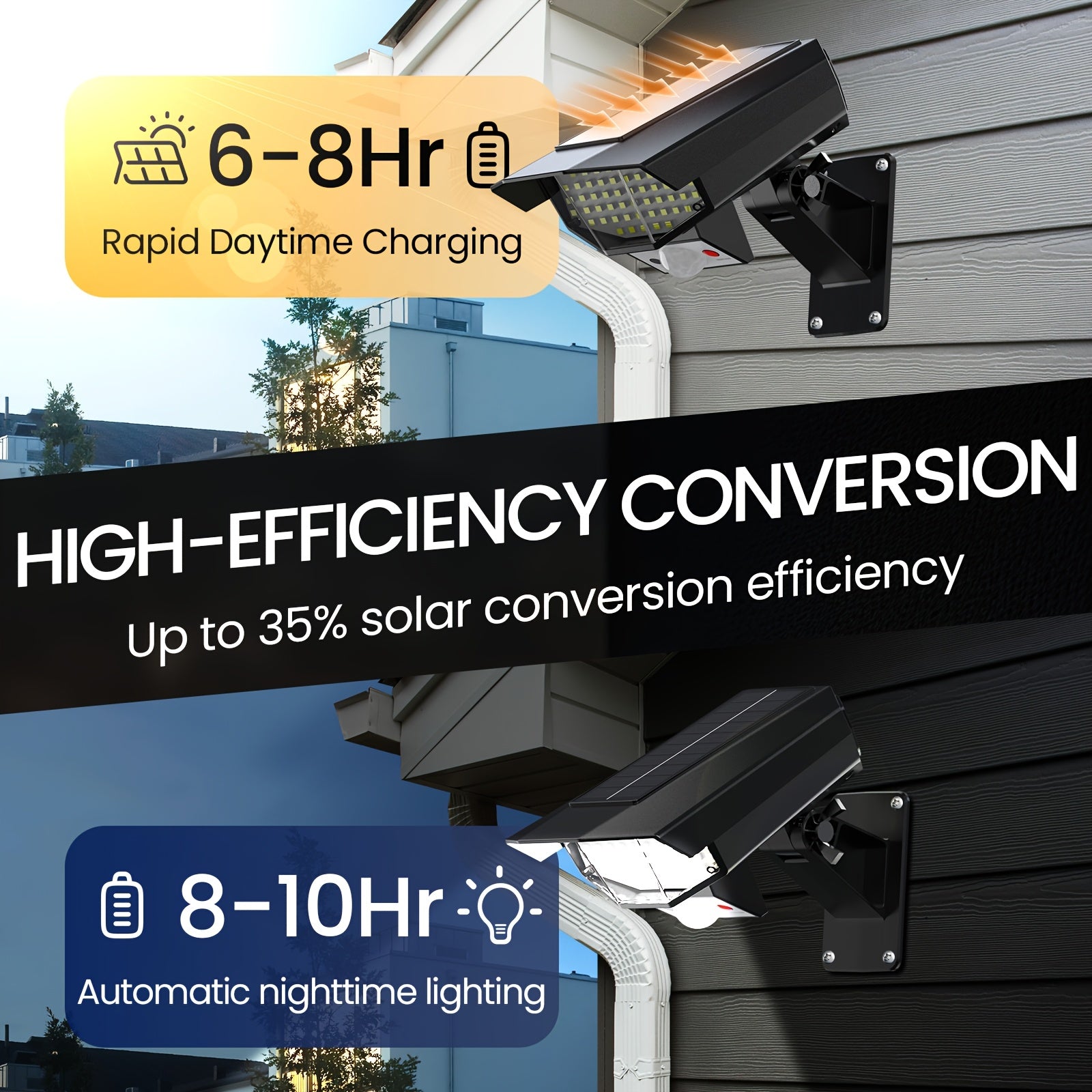 LED Motion Sensor Solar Wall Light, Wireless Dummy Camera Floodlight, Remote Control Solar Panel Spotlight, Simulated Security Monitoring Lamp for Porch Garden Patio Driveway