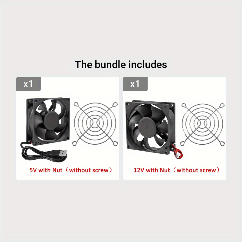 80x80x25mm DC 5V 12V 24V Brushless Cooling Fan, 2-Pin High Performance Ultra Quiet 8025 Fan for PC Case and Amplifier