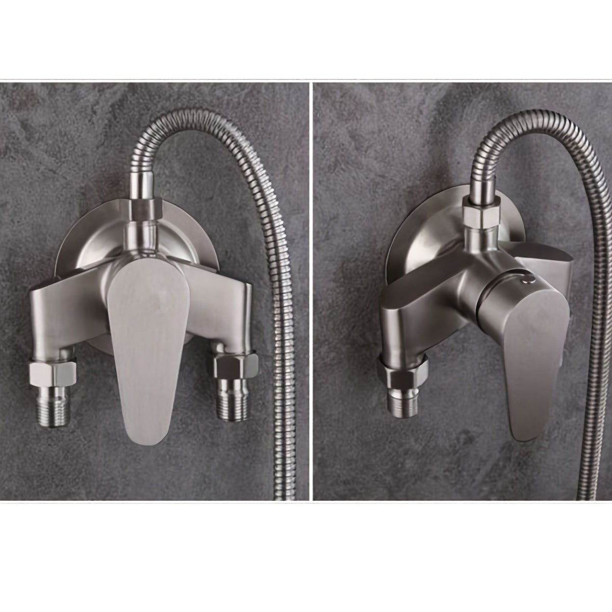 Stainless Steel Shower Faucet - Hot & Cold Water Mixer, Brushed Finish Minimalist Design Wall Mount Shower Valve for Bathroom & Shower