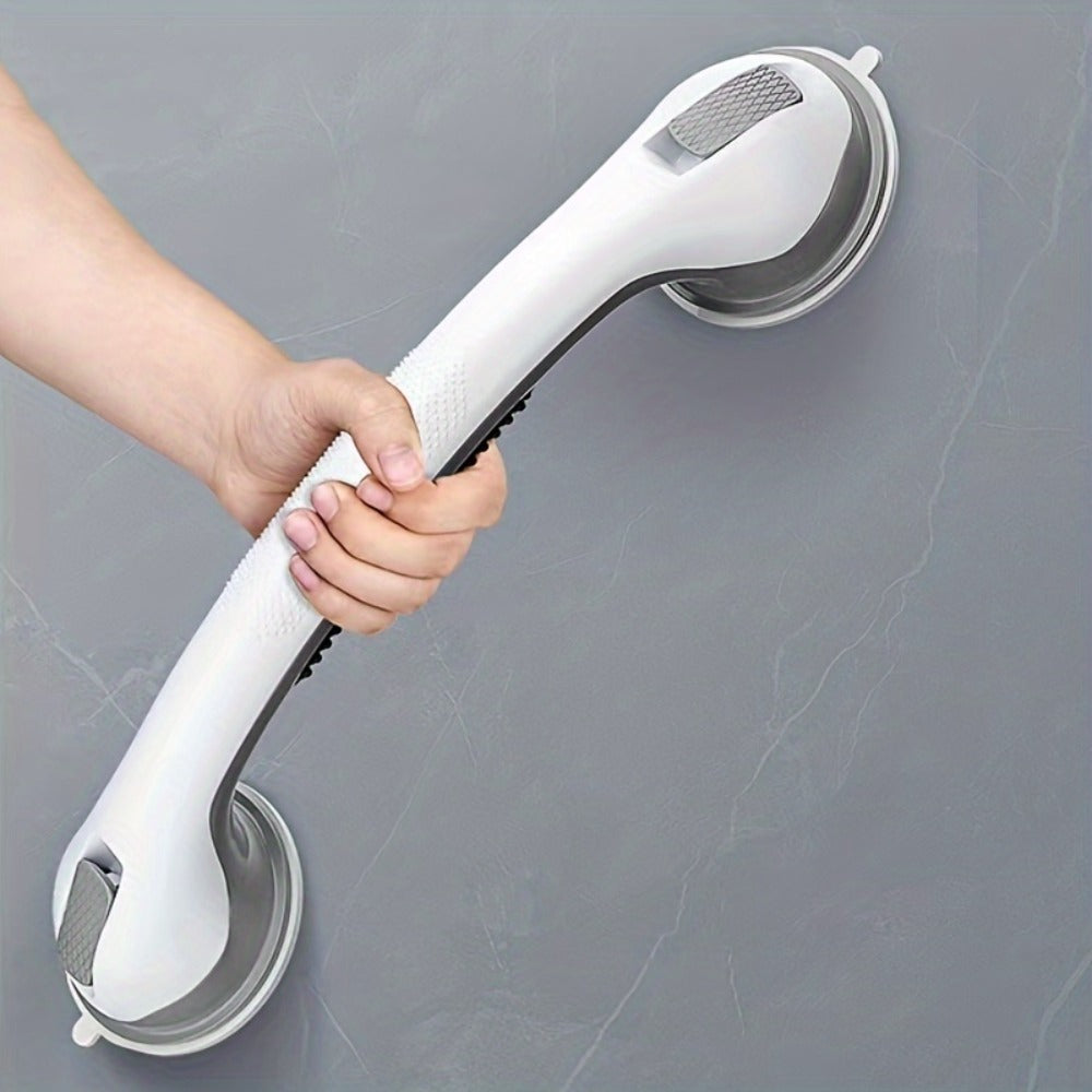 2 Pack 17-Inch Suction Cup Bathroom Grab Bar - No-Drill Safety Rail for Shower & Bathtub, Anti-Slip, Fall Prevention for Toilet, Tub, Shower