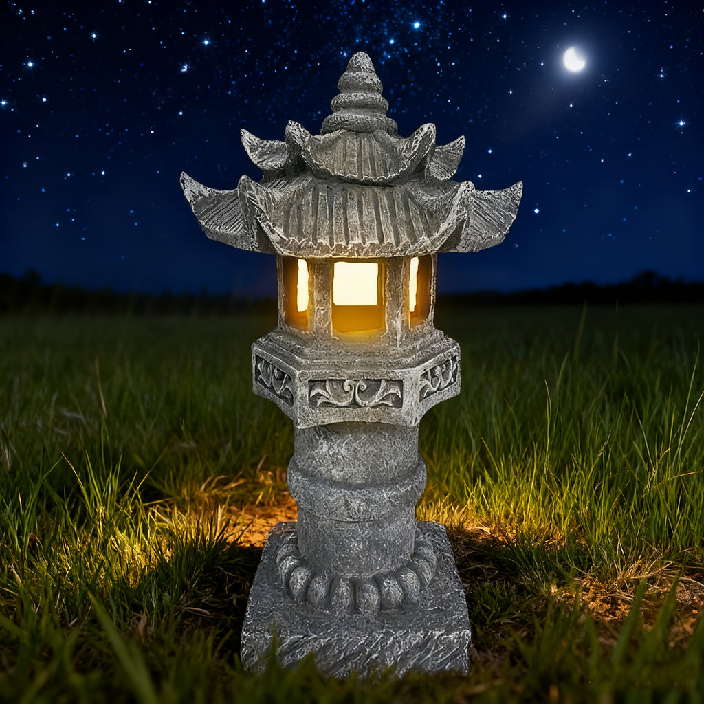 OTDECOR 1-Piece Vintage Style Spire Outdoor Statue Light, Outdoor Courtyard Decoration, IP44 Resin Outdoor Garden Decor, for Courtyard Art, Lawn Decoration, Porch, Patio, Balcony, Gift for Mom and Mother-in-Law