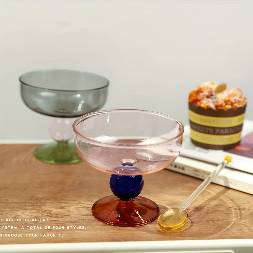 1 Multi-Color Glass Bowl – Microwave & Dishwasher Safe, Perfect for Soup, Salad, Yogurt – Heat-Resistant Round Dish – Glass Bowl for Christmas, Holidays, Parties – Adult & Multifunctional Tableware