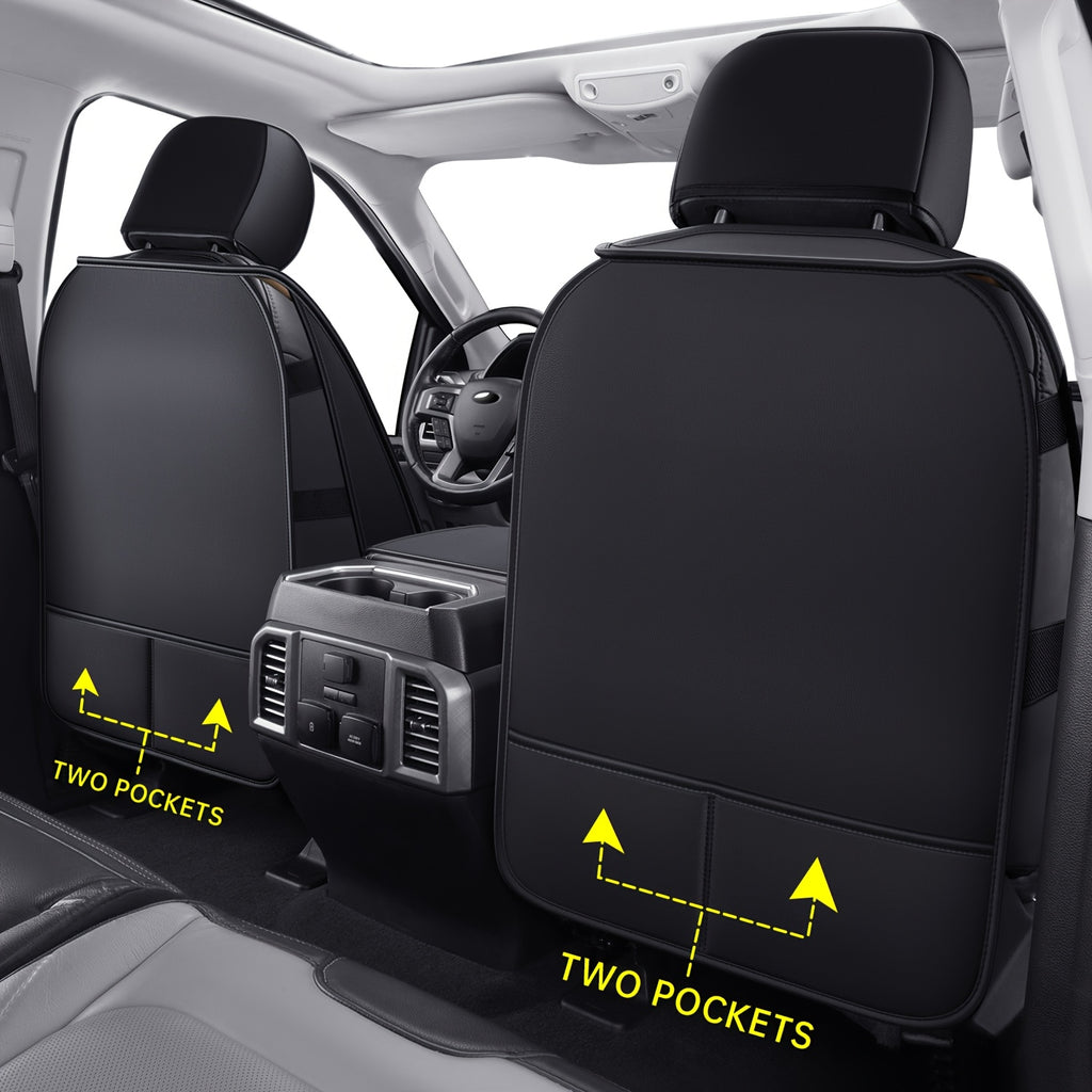 Full Coverage Seat Covers for 2015-2025 Ford F150 and 2017-2025 Ford F250/F350/F450, Made of Waterproof PU Leather