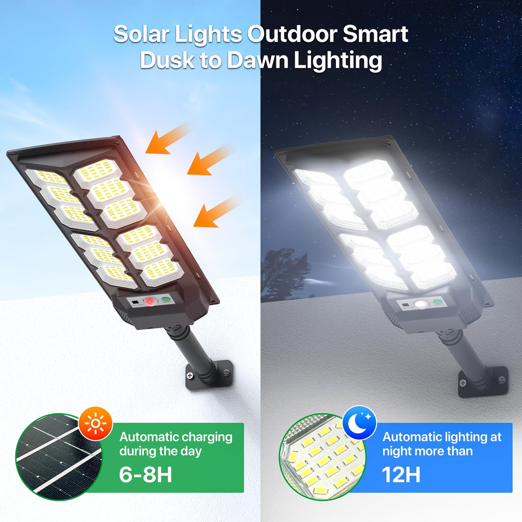 Outdoor Waterproof Solar Light, 2500 Lumen Outdoor LED Floodlight, Supports “Dusk-to-Dawn” Auto Mode and Remote Control; Ideal Solar Security Lighting for Courtyards, Rural Patios, Farmhouses, Fences and Landscape Decoration.