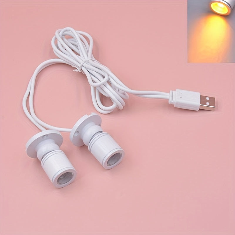 Dual-head USB LED desk lamp, with gooseneck arm and USB cable - suitable for office, aquarium, bookshelf - USB spotlight, ceiling/luminaire (not compatible with USB port)