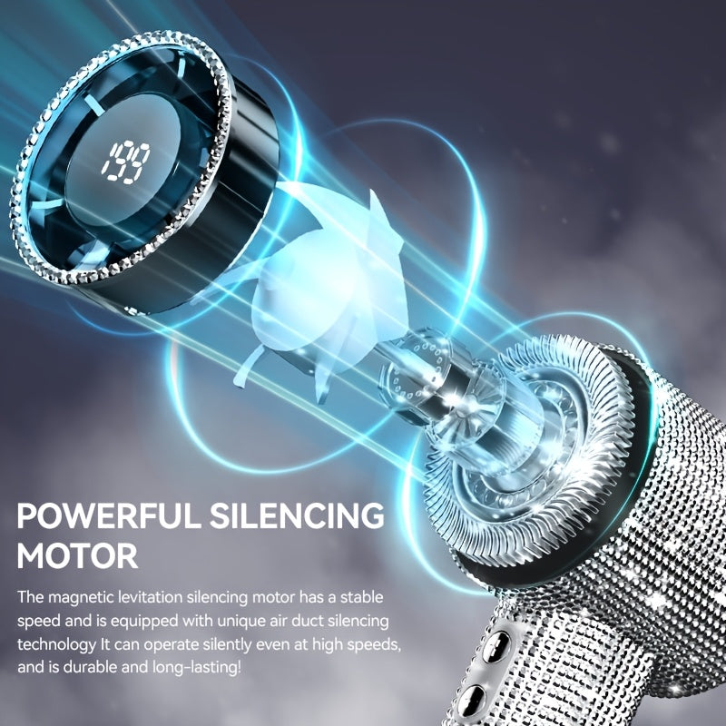 Diamond Style Handheld Mini Fan, Exquisite Design Long Lasting Battery Life