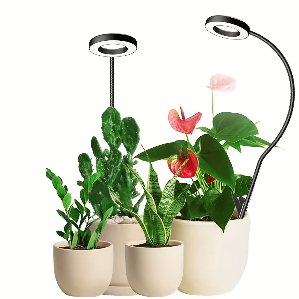 USB full spectrum plant grow light, LED grow light, indoor sunlight simulation grow light, suitable for indoor succulents and small plants, promotes plant growth, soil-insertion grow light, adjustable height and brightness, with automatic 3H/9H/12H timer