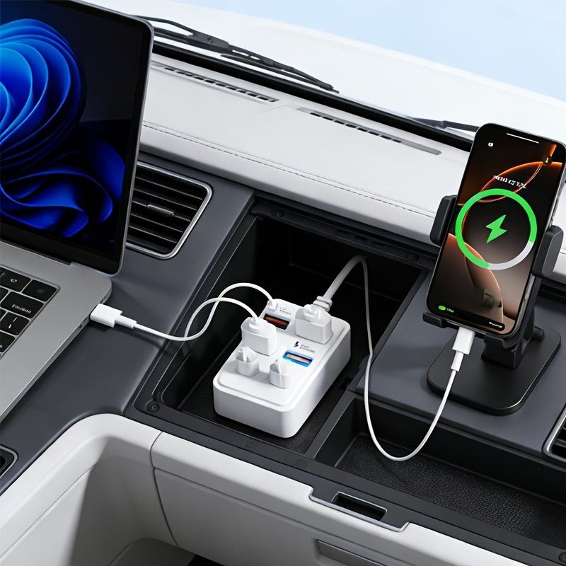1pc of a 4/6 Port High-Speed USB Charging Station, a Multi-Device Fast Charging Hub Compatible with Laptops, Tablets, And Phones, a Power Conversion Partner for Rvs, a Desktop Wall-Mounted Charger, And a Smart Dual-Socket Distribution