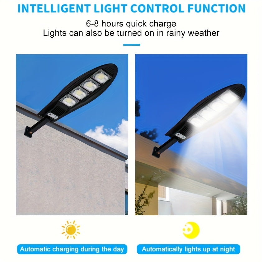 Outdoor Solar Street Light. Ultra-Bright Illumination, Three Lighting Modes, Supports Remote Control and PIR Motion Sensor Dimming. Perfect for Street Lighting, House Exterior Wall Lighting, Courtyard Lighting