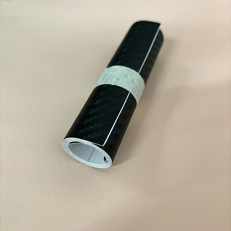 1卷 3D纳米碳纤维汽车车门边缘保护膜，PVC防水防刮胶带，通用防撞膜，黑色，美观实用