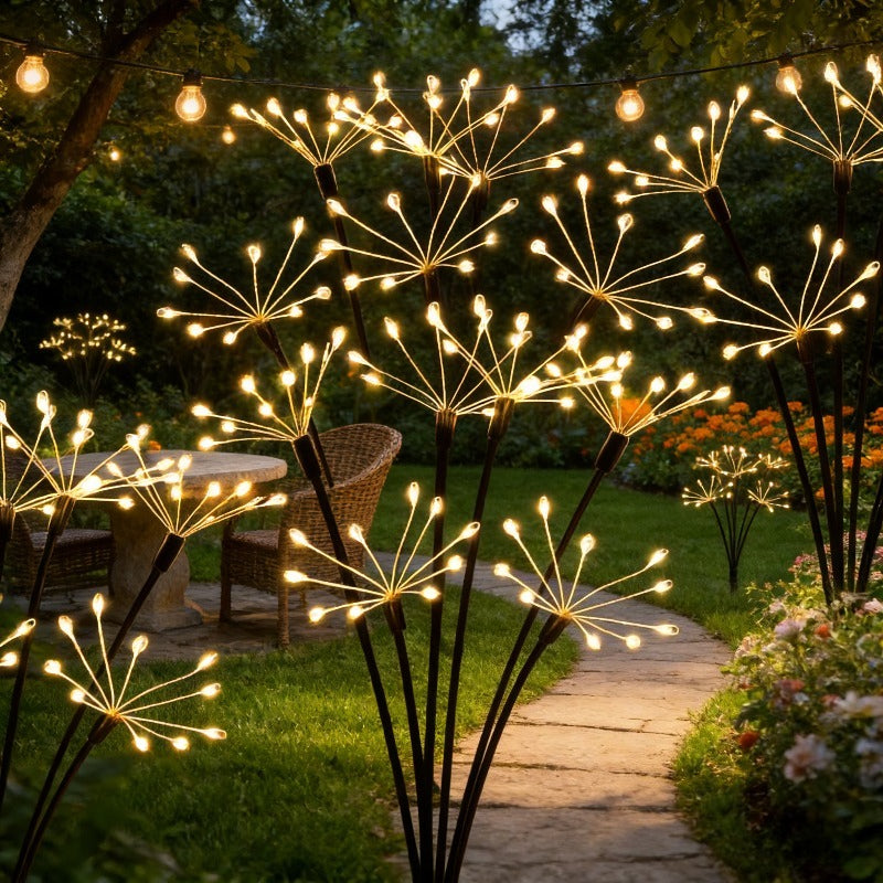 New Outdoor Solar Firework Light | IP65 Waterproof Rating, - 2 Modes Switch | Perfect for Courtyard, Walkway, Garden, Christmas and Halloween Party Decoration