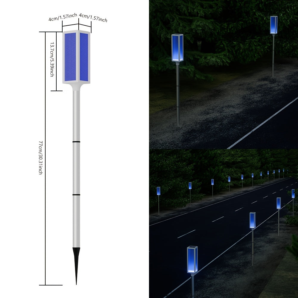 5pcs/Box IP44 Outdoor Solar Lawn Light, Roadblock LED Strobe Signal Ground Plug Lamp