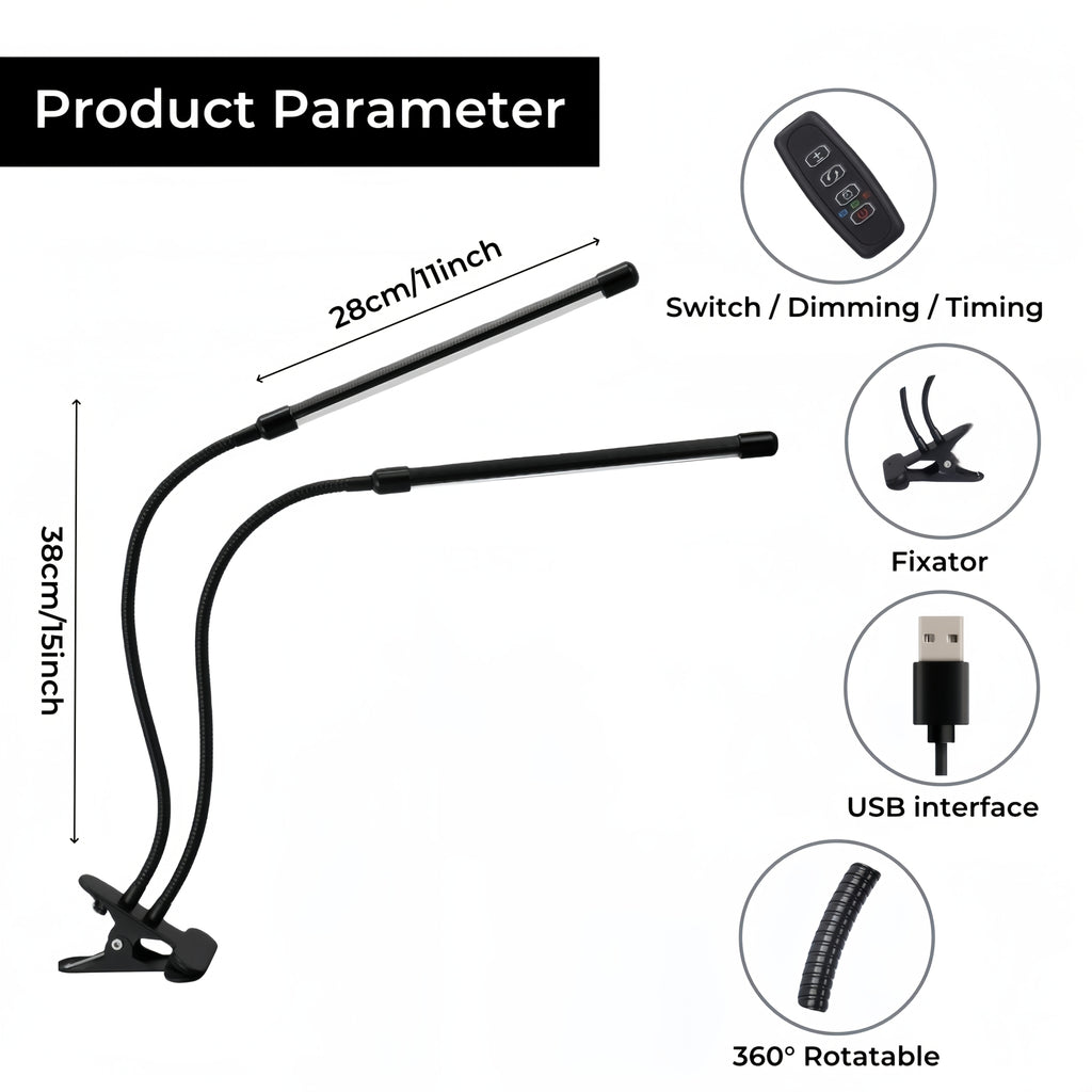 2 tubes, plant grow light, indoor plant lighting lamp, LED full spectrum