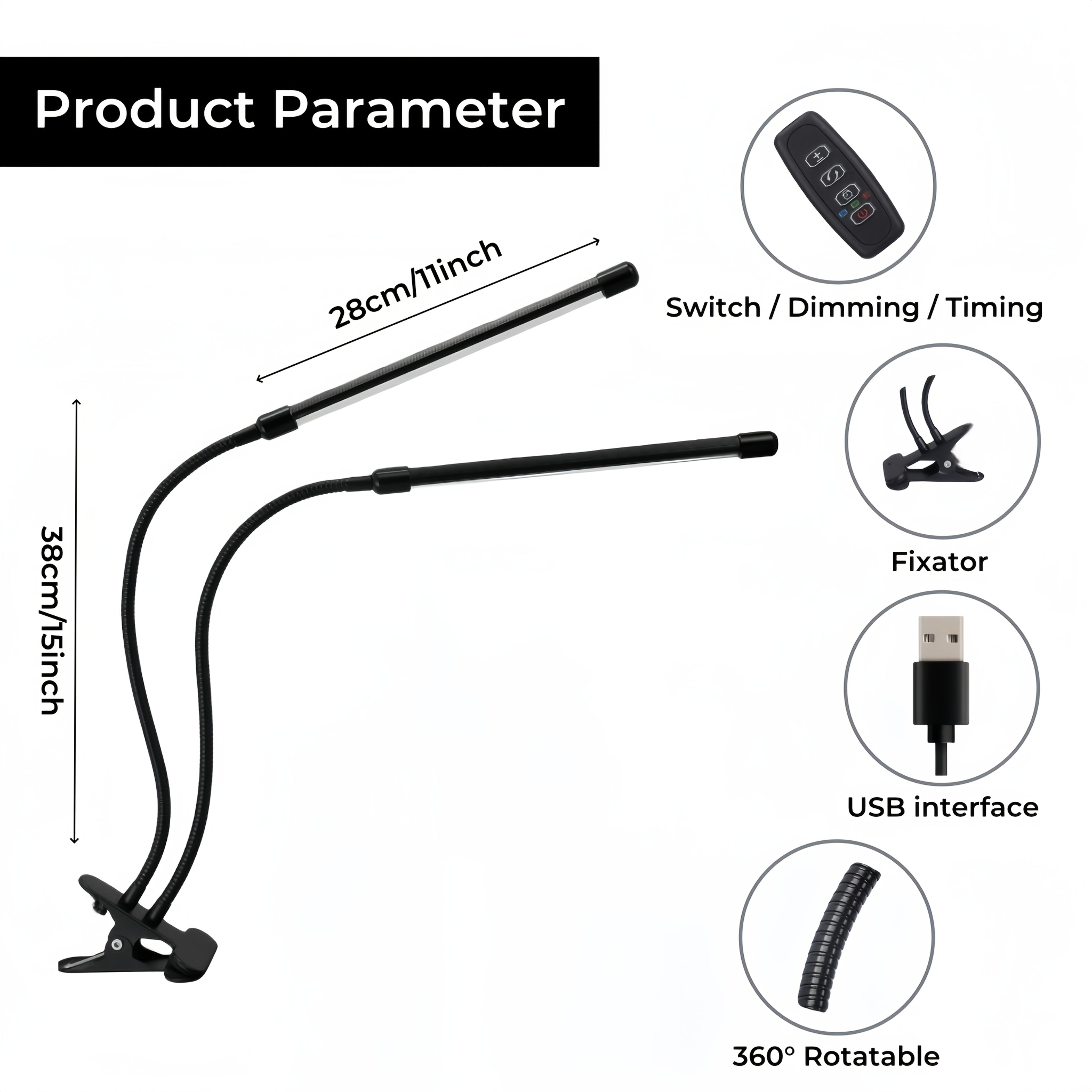 2 tubes, plant grow light, indoor plant lighting lamp, LED full spectrum