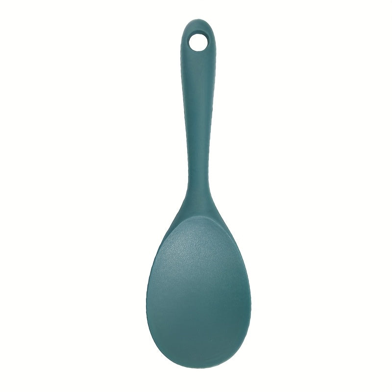1PC Integrated Silicone Rice Spoon, Non-stick Heat Resistant Rice Cooker Spoon, Full Wrapped Kitchen Serving Spoon, Suitable for Rice, Salad and Mashed Potatoes