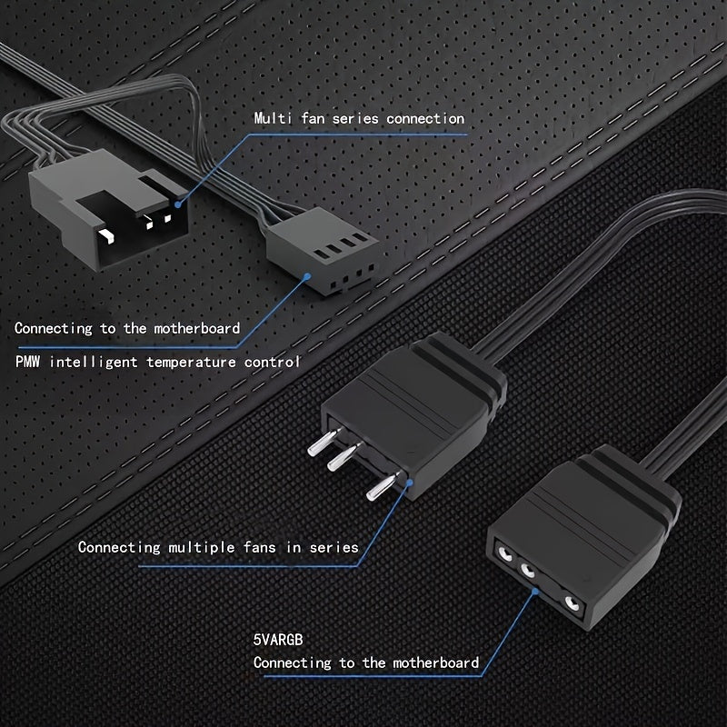 12cm Silent PC Case Fan, ARGB 5V 3Pin Mirror Style Cooling Fan, Air & Water Cooling Chassis Ventilation Fan