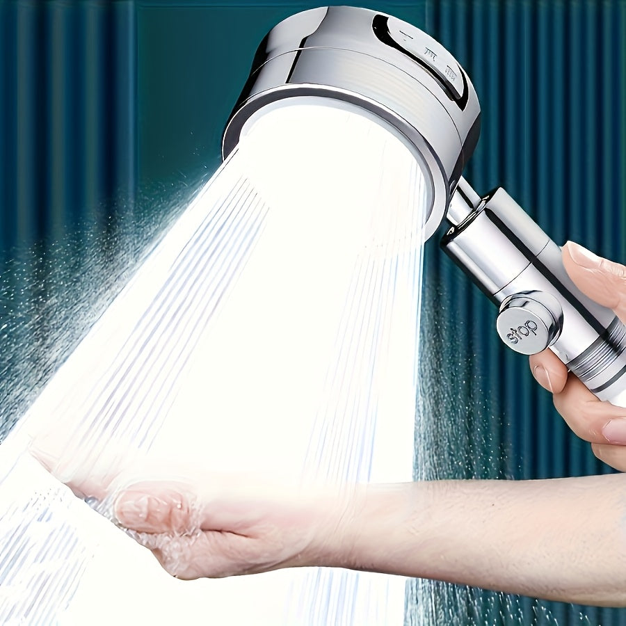 High Pressure Shower Head Set - Grid Pattern Wall Mount & Handheld Rain Shower with USA Bracket & Flexible Hose, No Electricity Needed, Bathroom Hot Water Shower Bath Set