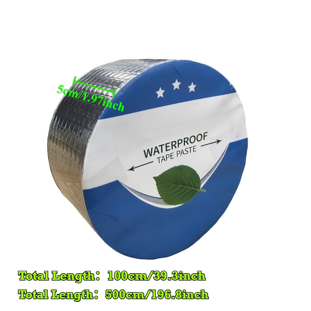 1 卷防水自粘铝箔胶带填缝条 - 适用于屋顶/墙壁/管道 - 自粘密封与防漏，具有降噪和隔热性能，银色丁基胶带防水密封剂，RV修复铝箔贴纸，窗户、和EDPM屋顶密封条，船用及管道密封胶带