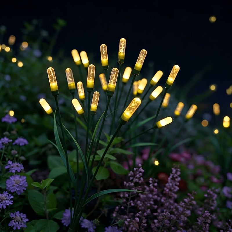 1 Pack Solar Reed Light LED, Energy Saving Outdoor Garden Lighting, Semi-Flush Mount Acrylic Bubble Light with Light Sensor, Dual Lighting Modes, No Remote Control, Installation Hardware Included