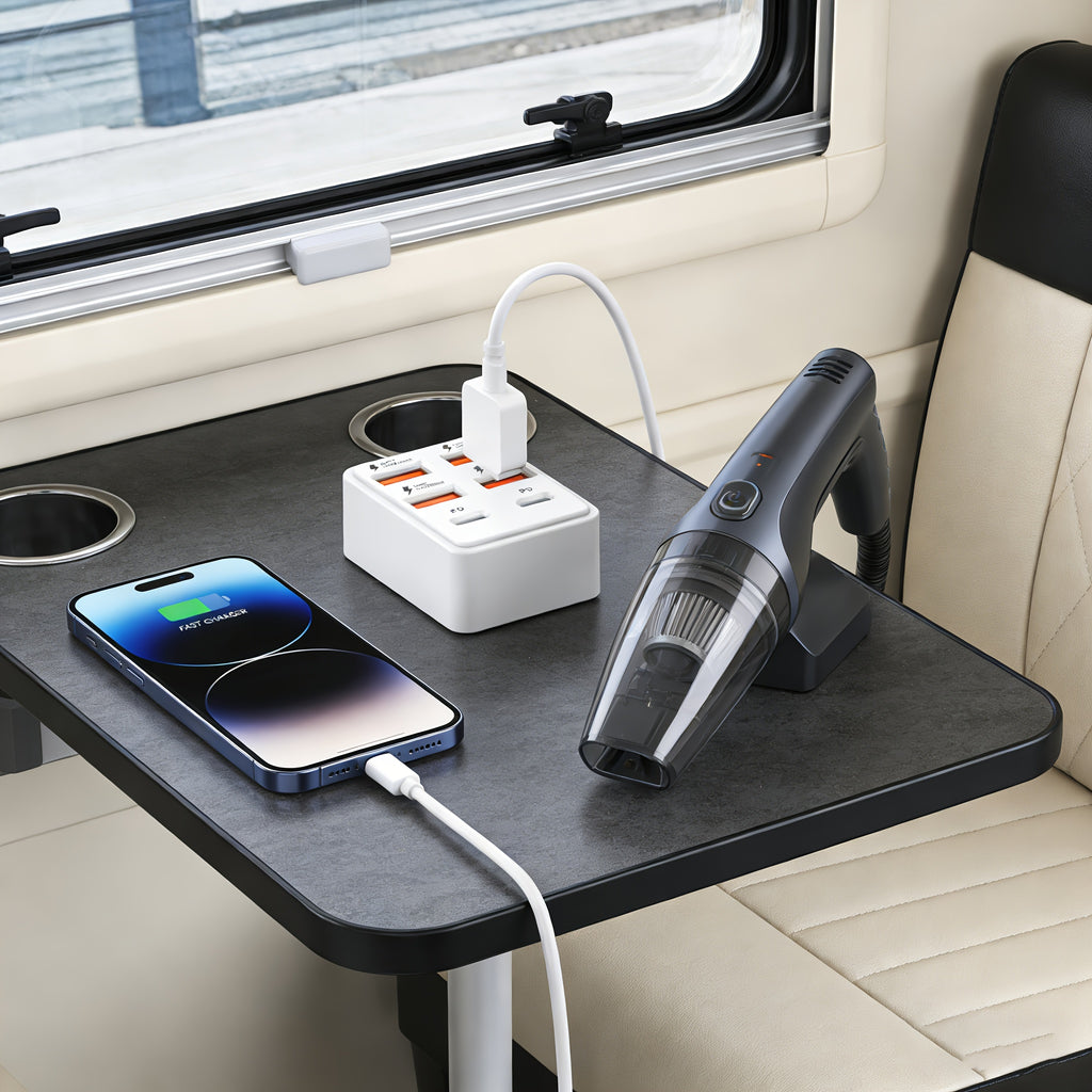 1pc of a 4/6 Port High-Speed USB Charging Station, a Multi-Device Fast Charging Hub Compatible with Laptops, Tablets, And Phones, a Power Conversion Partner for Rvs, a Desktop Wall-Mounted Charger, And a Smart Dual-Socket Distribution