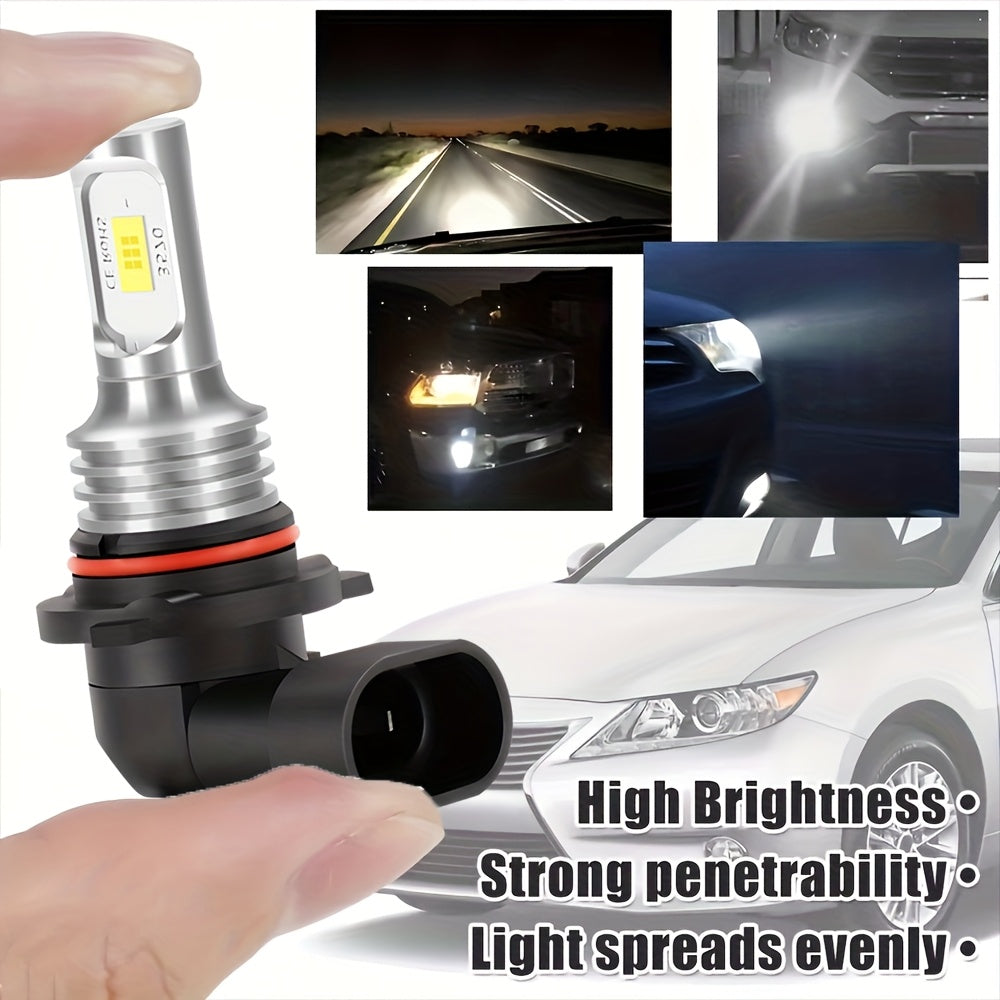 2-Pack High Power 9005 HB3 9006 HB4 LED Car Fog Light and Headlight Set, Mini Size 1:1 H11 H4 H7 H15 Headlights, Super Bright 6000K Car Light, Easy-to-Install Anti-Fog DRL Bulbs, No Battery Included