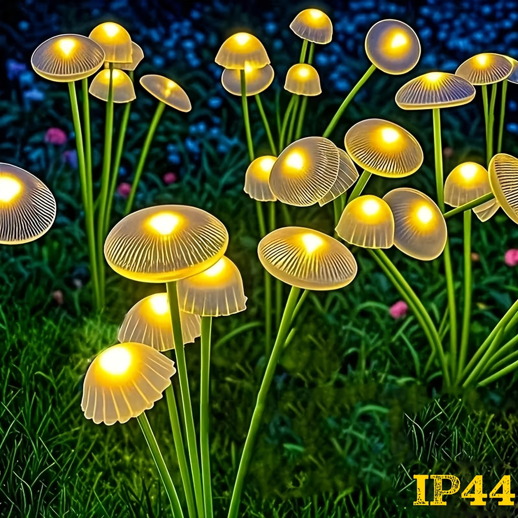 10 LED Solar Garden Mushroom Light 8/6 LED - IP44 Outdoor Courtyard Decorative Light, Perfect for Courtyard, Garden, Lawn, Pathway, Wedding & Festival Aisle Decoration