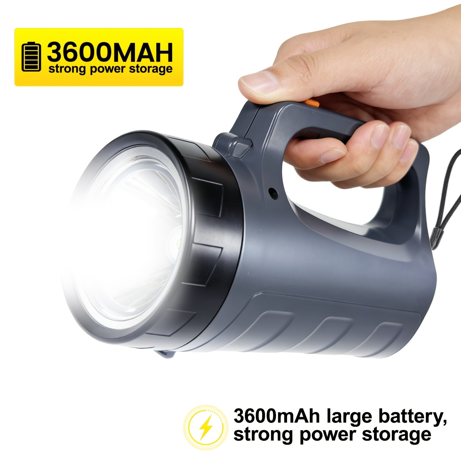 LED Handheld Flashlight, High Beam Long Range & Rechargeable Long Endurance, Large Size Portable Lighting Tool for Circuit Inspection Search Rescue Night Work Emergency Repair Camping Hiking