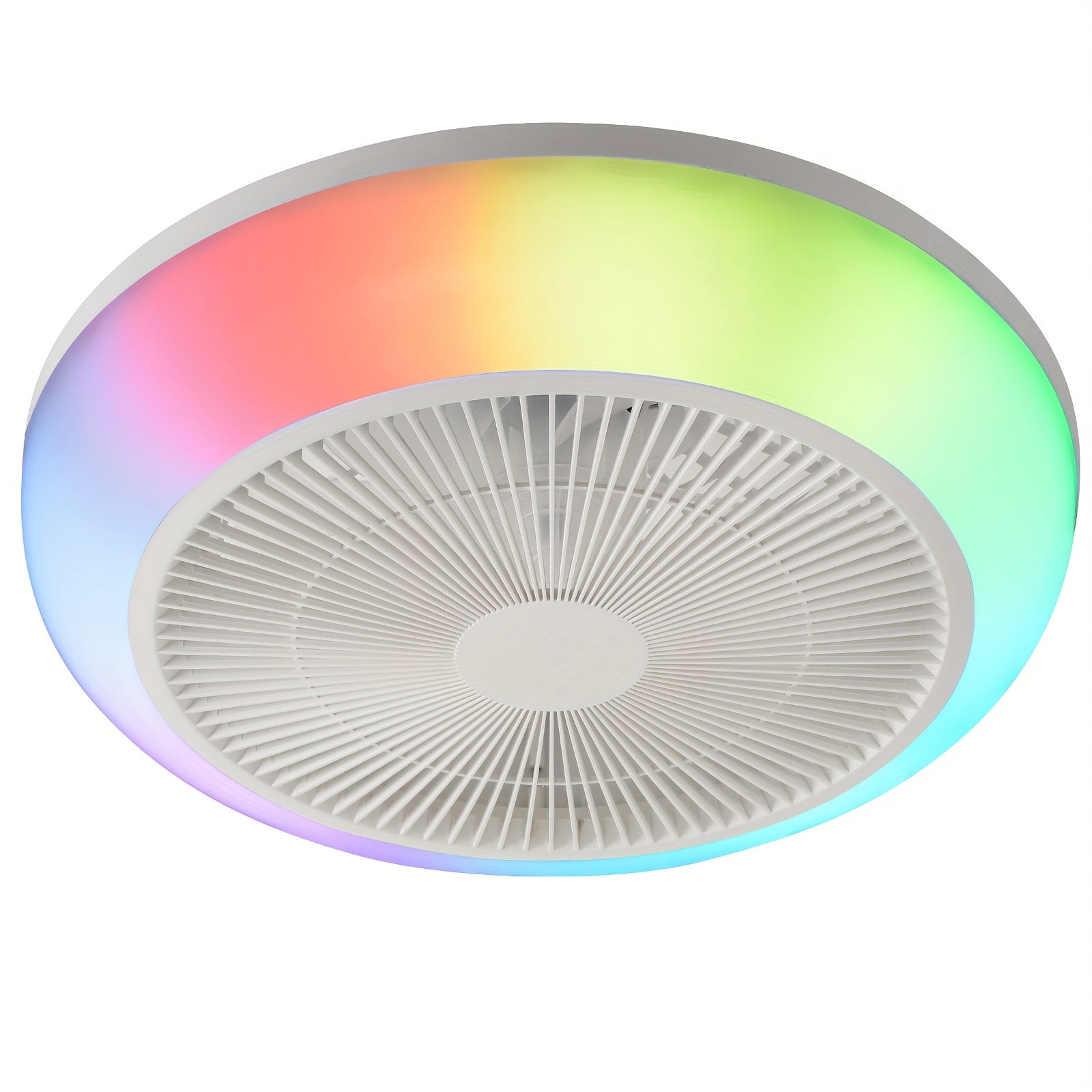 Low Profile Bladeless Ceiling Fan with LED Light Kit, Recessed Mount with Remote Control and Timer Function, 3000K-6000K Adjustable Color Temperature
