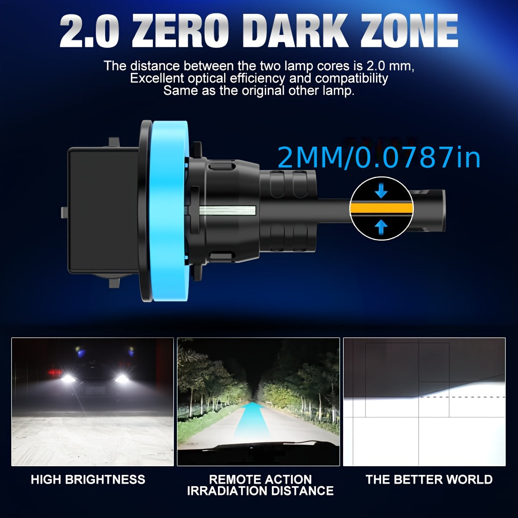 2 Pcs H11 Headlight Bulbs High Brightness 25000 Lumens 100W High Power LED Car Bulbs, Compatible with Car Headlight Bulbs H11 H8 H9 H16 9005/HB3 9006/HB4, Provide 6500K White