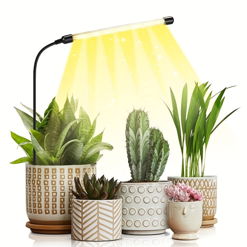 USB Powered 6000K Full Spectrum Indoor Plant Grow Light - For Seeds, Succulents & Small Pots, Auto Timer & Dimmable Indoor Plant Growing Lamp