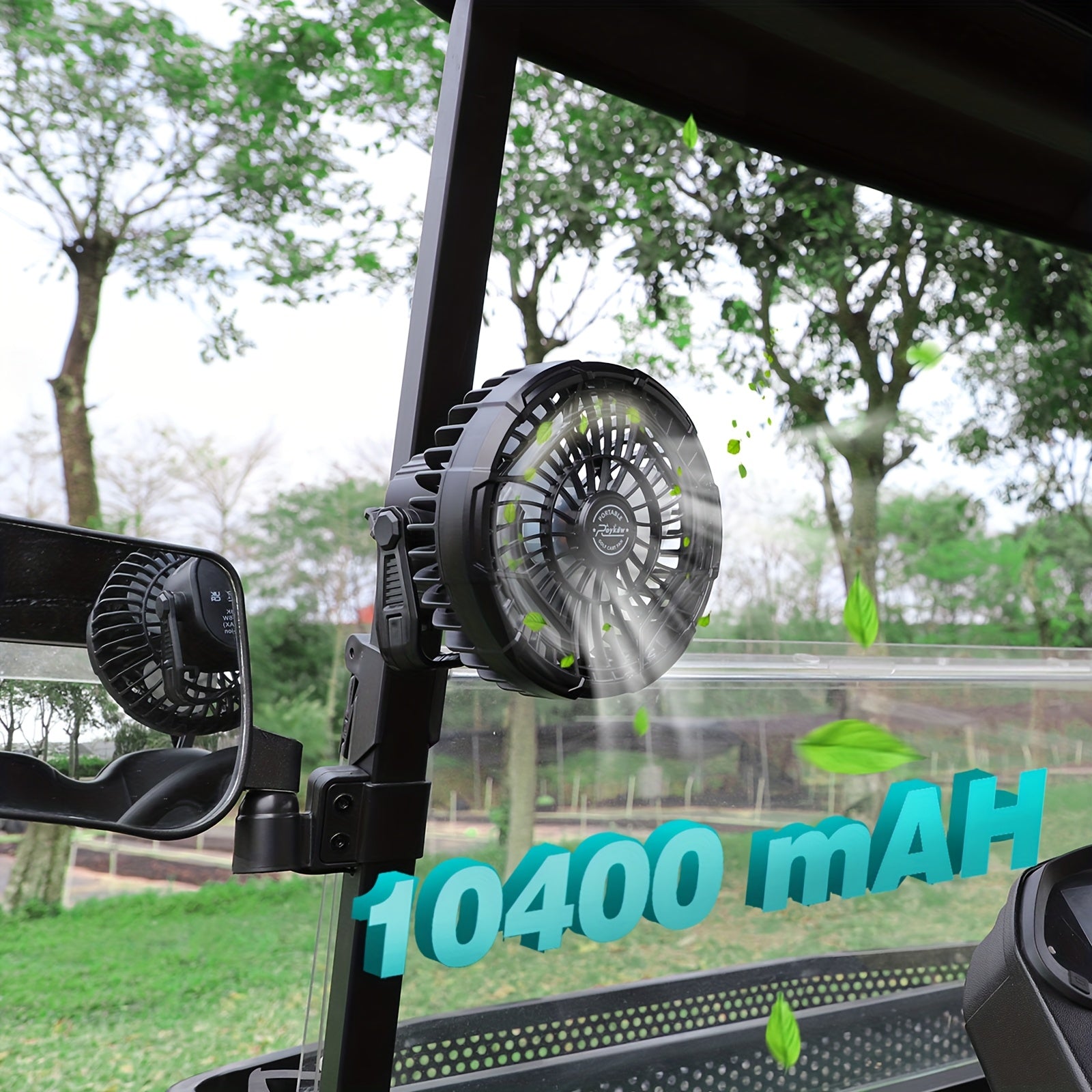 Golf Cart Fan, USB Rechargeable Portable Fan with Clip, 3 Speeds Strong Airflow, 360° Rotatable Silent Cooling Fan for Golf Cart Outdoor Camping Travel