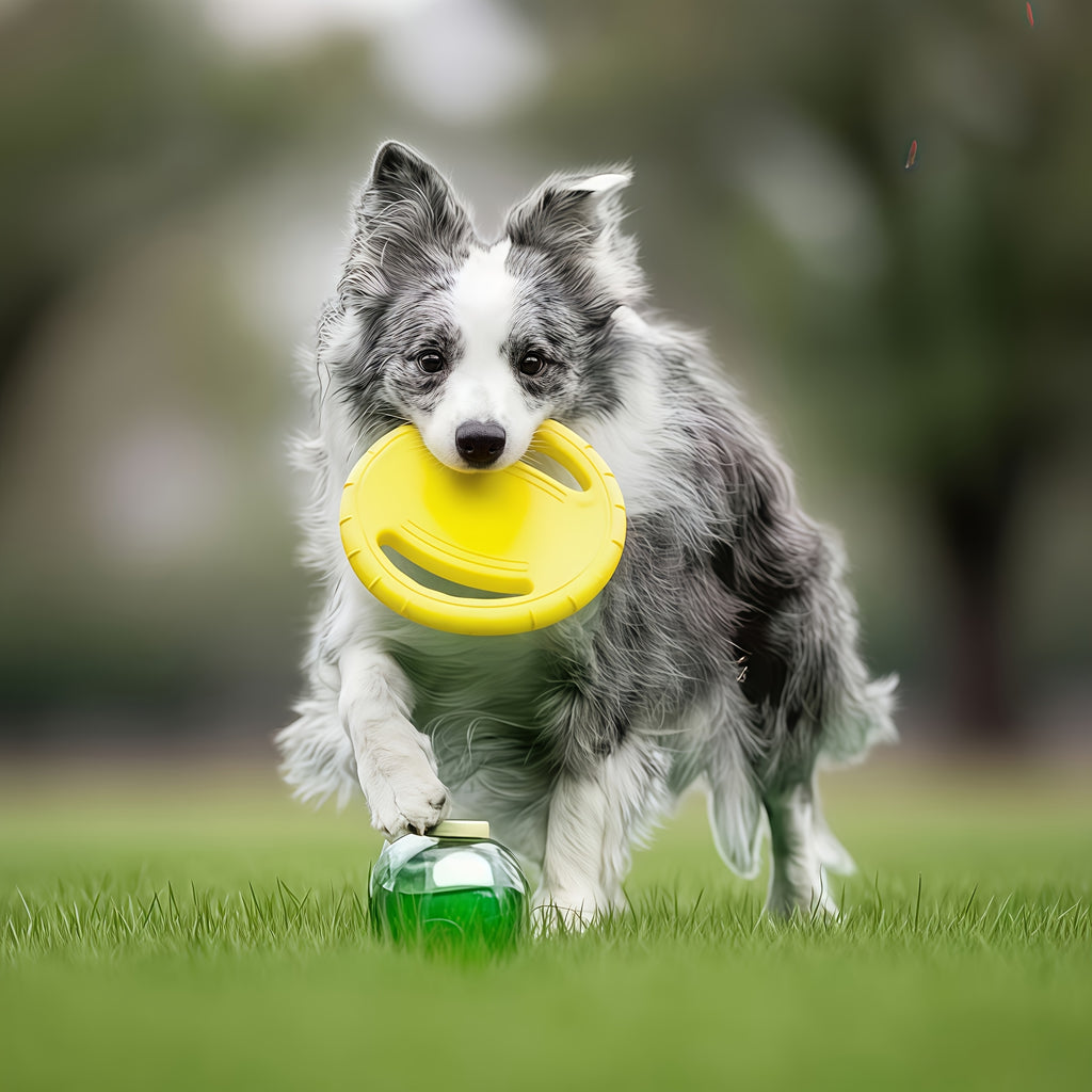 耐用狗狗飞盘耐咬训狗专用，边牧用品训犬宠物飞碟亮黄色宠物训练盘，户外狗接球拔河两用，室内外运动耐造玩具