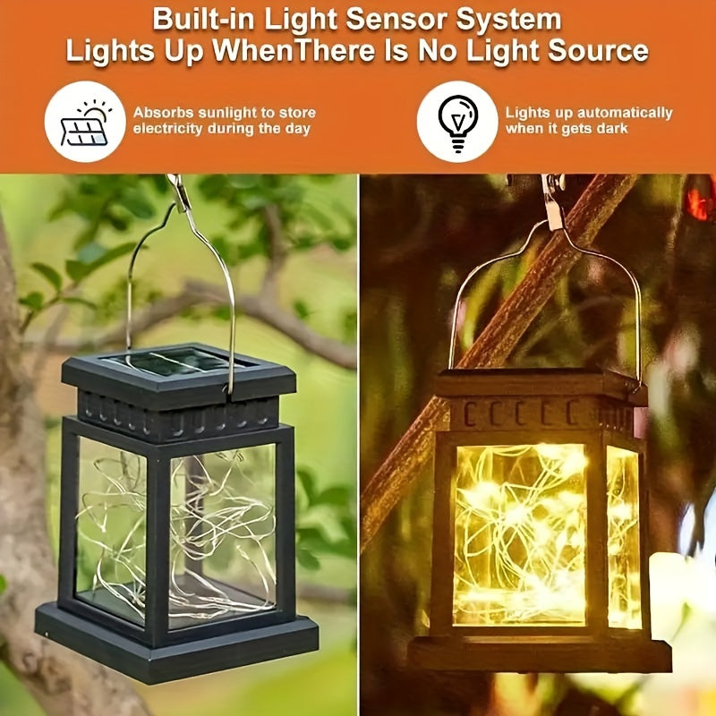一件太阳能户外复古宫灯，IP65防水太阳能串灯，30颗LED便携式太阳能充电户外小台灯——适用于阳台、露台、散步、阅读、露营、万圣节及圣诞派对氛围灯
