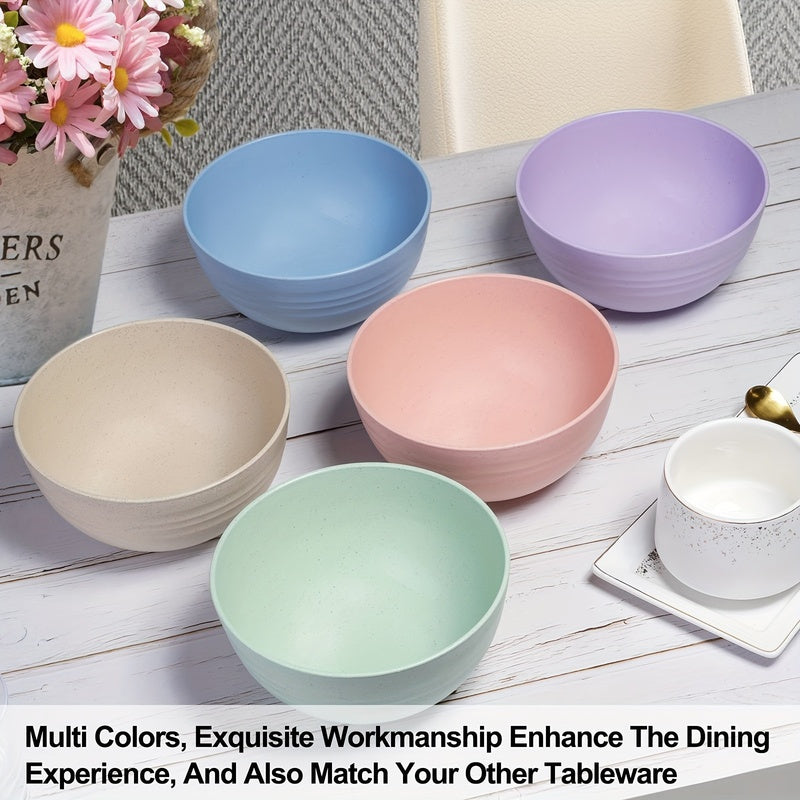 5-Piece Set Random Color Bowl Set – Microwave Safe, Lightweight – Perfect for Salad, Dinner & Kitchen Use – Ideal Choice for Home, Easter Tableware, Graduation Season & Christmas Gifts