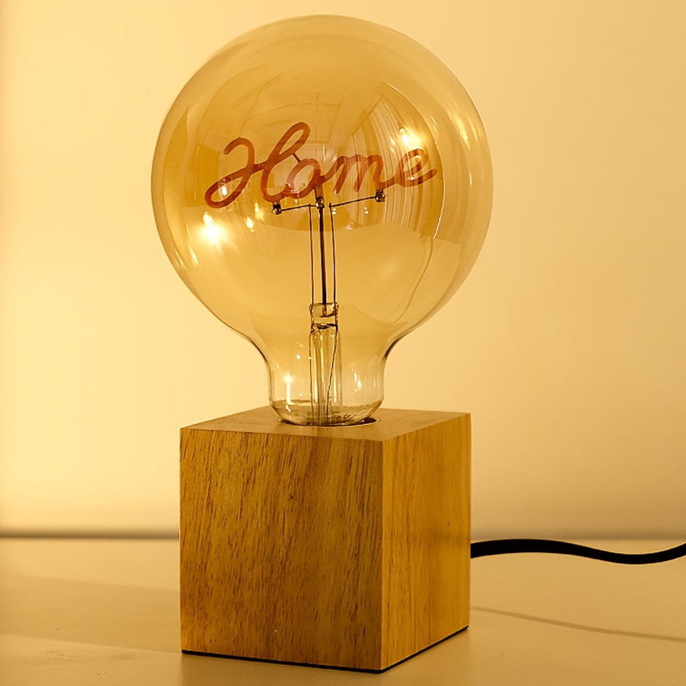 1-pack, globe bulb, vintage globe Edison bulb, HOME letter bulb, amber decorative bulb, G40 LED filament bulb, dimmable, 4W, 2300K warm light bulb, decorative bulb