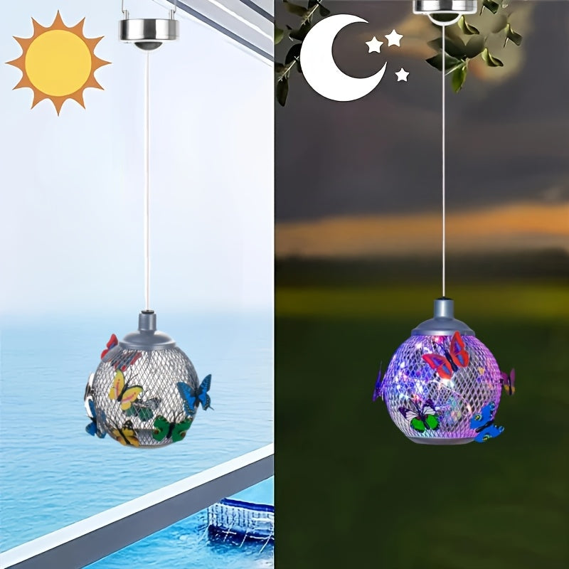 BEAKJEONG One or Two Pieces Outdoor Courtyard Solar Light, Butterfly Globe Light, Suitable for Mother's Day, Valentine's Day, Birthday Party, Wedding Decoration, Lawn, Garden, Patio Creative Animal Style Solar Light Holiday Decoration,
