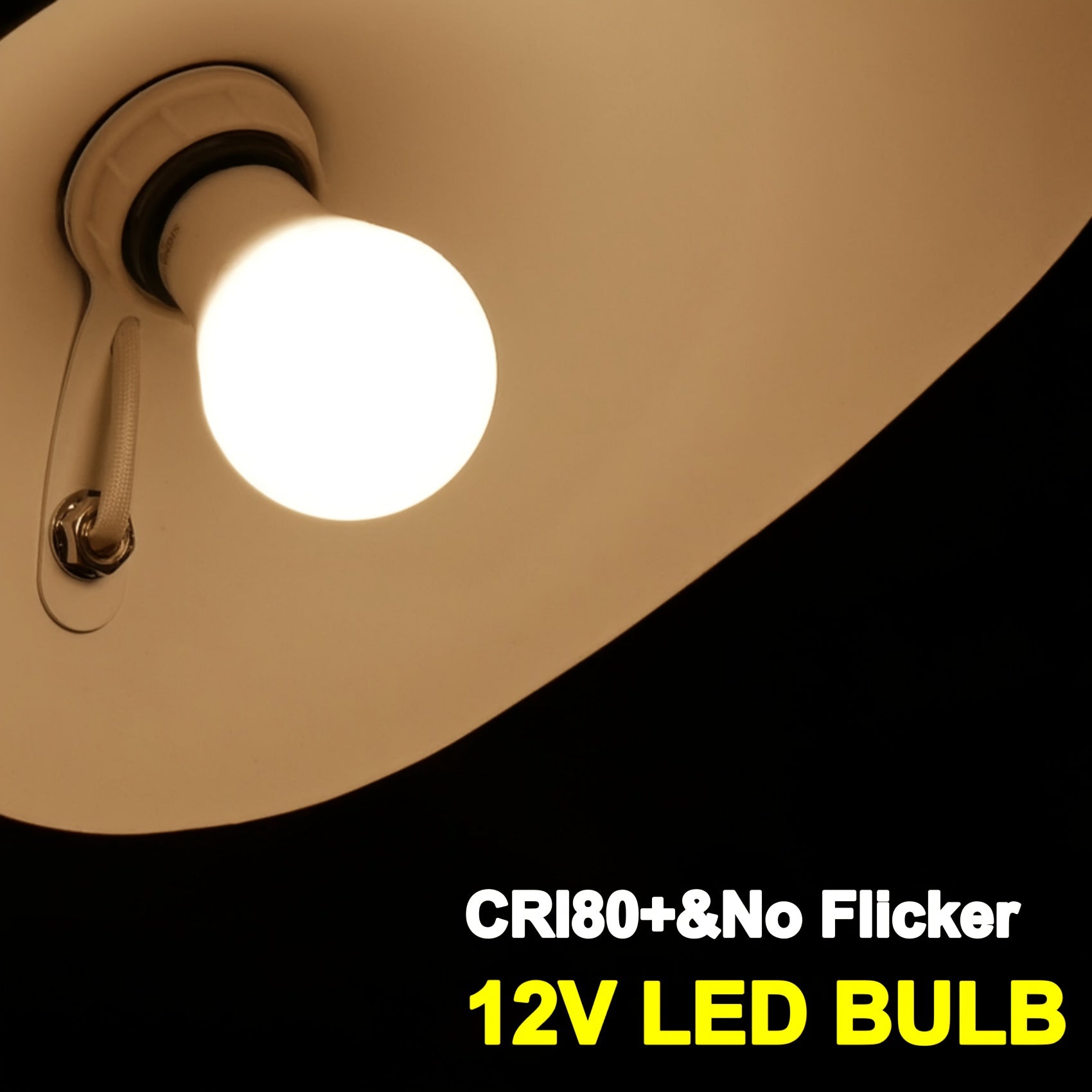 2-pack 12V low voltage LED tube, AC/DC dual-use, suitable for battery packs, generators, E27 screw base, shatterproof tube, high brightness (6500K/bright white, 4000K/daylight white, 3000K/warm white)