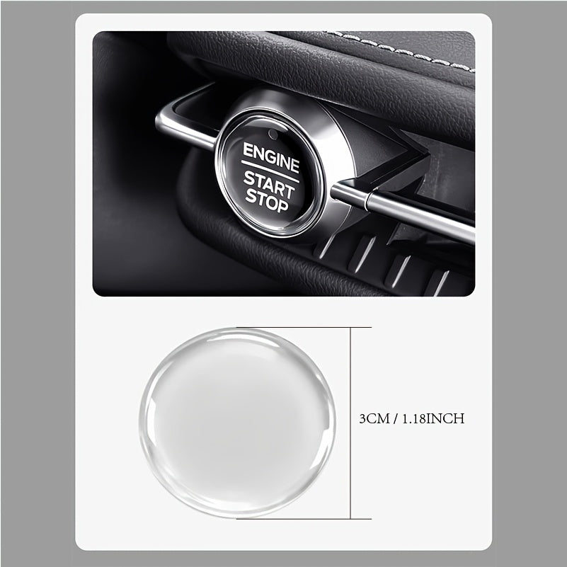 1pc Car Ignition Switch Crystal Clear Protective Sticker, Engine Start Button Cover, Compatible with Most Keyless Entry Sedans, SUVs, Wagons, Off-Road Vehicles & Pickup Trucks – Easy Peel-and-Stick Installation, No Wiring