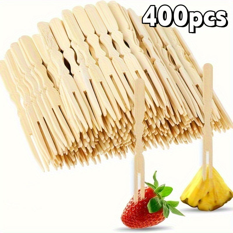 100/200/400 Pack – Fruit Forks, 3.5-Inch Disposable Mini Forks – Perfect for Cocktail Parties & Appetizers – Great for Christmas, Halloween, New Year