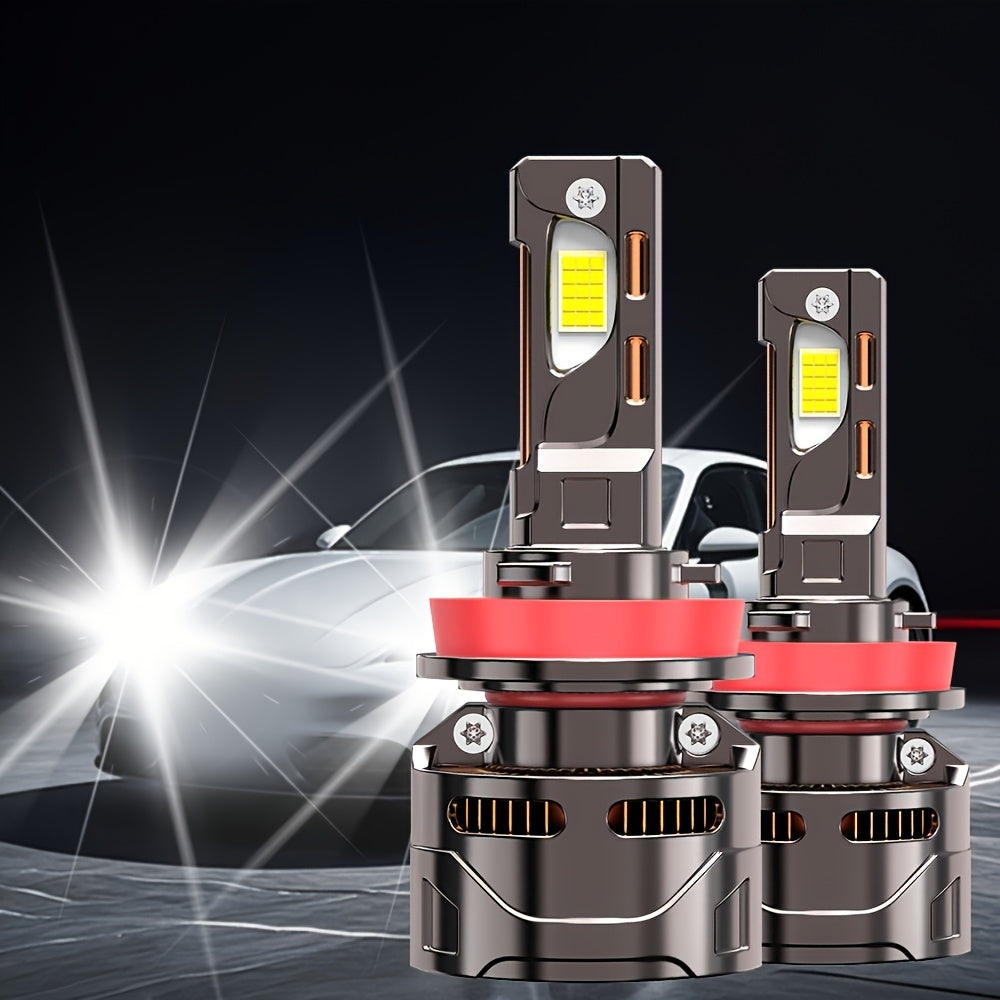 2-Pack H1 H4, 9003, HB2, H7, H18, H8, H9, H11, H16, 9005, HB3, 9006, HB4, 9012, HIR2 LED Bulbs, for Cars, 400% Brightness Increase, 360W High Power Bulbs, 58630 LM - B0031, No Battery Included