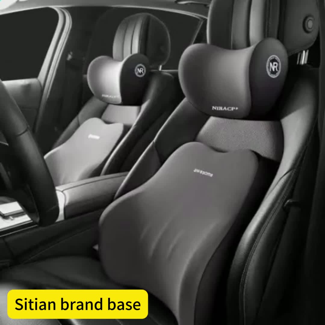 Car Headrest & Lumbar Support Slow Rebound Memory Foam Neck Pillow Lumbar Support, All-Season Universal Breathable Non-Deformable Car Pillow