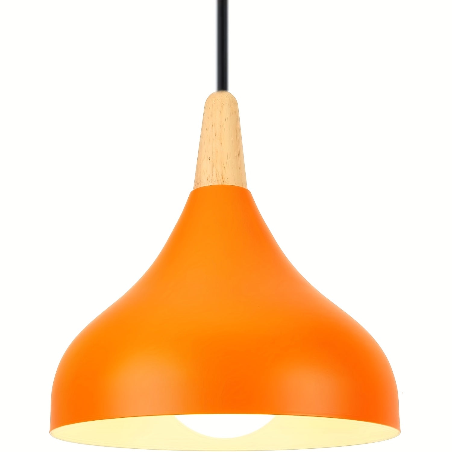Pendant light vintage chandelier modern teardrop hat ceiling light metal wood pendant light suitable for bedroom, dining room, kitchen (bulb not included!!!)