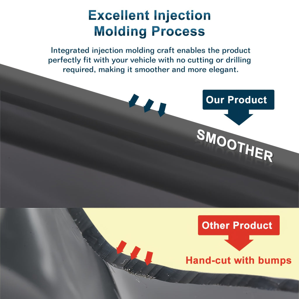 For 2023-2025 Honda Accord Sedan 4Pcs Premium Black Trim Windshield Vent Sun Shade Rain Guard Wind Deflector (with Clips) Smoked Color