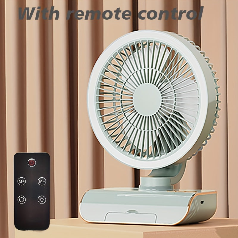 Multifunctional 3-in-1 Fan, Desktop Table Wall Mount Combo Fan, Built-in 2400mAh Battery, USB Rechargeable, Lightweight Portable Design for Home, Office and Dormitory