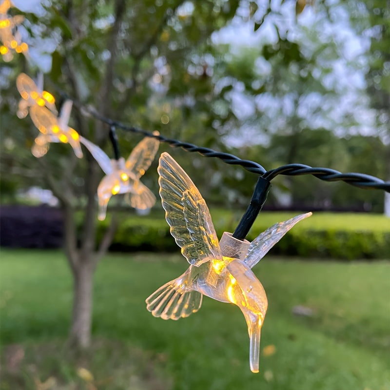 1包 8模式 LED太阳能鸟灯串，196.85英寸 20LED 节日装饰灯，户外花园庭院草坪小路装饰花园装饰品，家居，婚礼，派对，节日，圣诞节