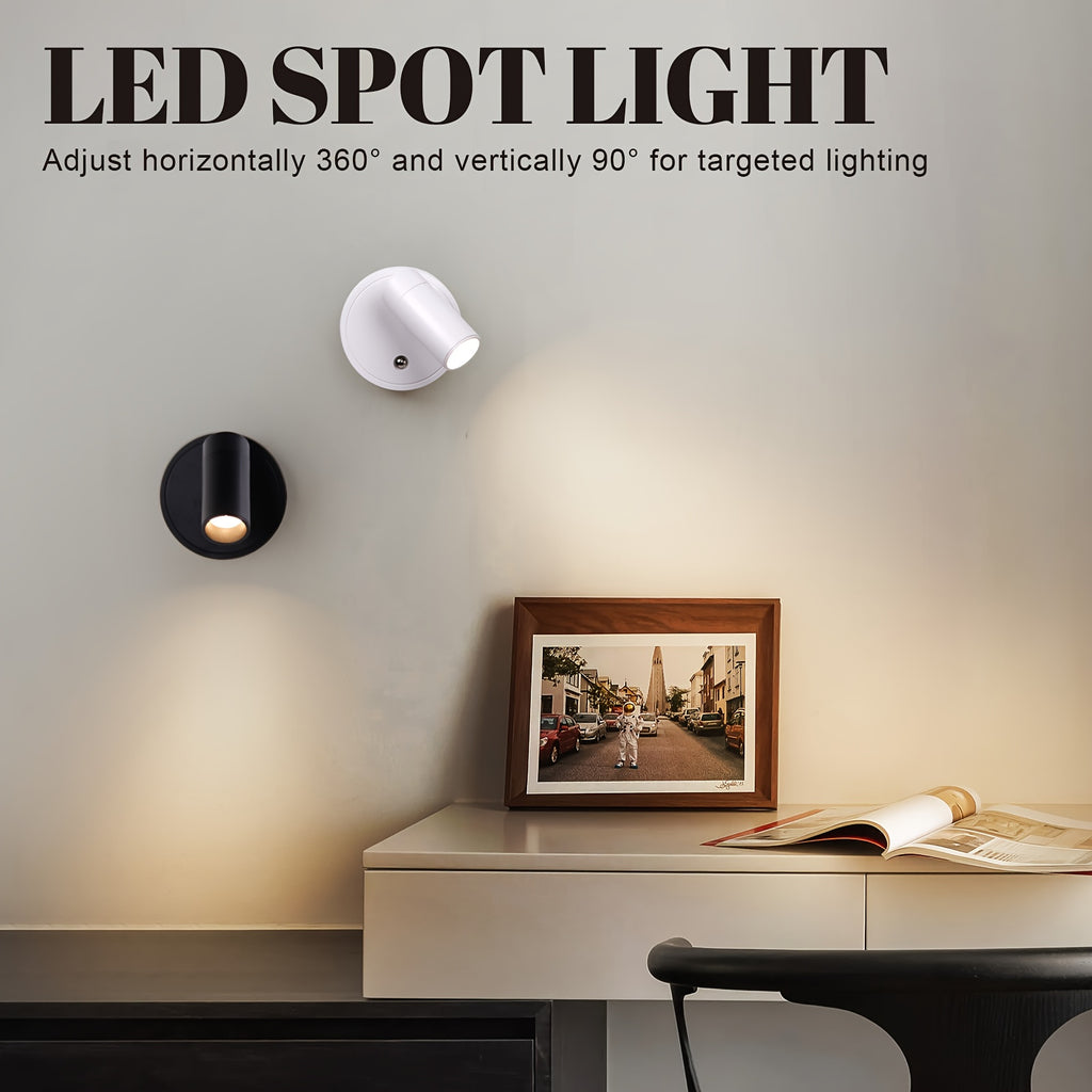 Portable home decorative wall light, magnetic projection light, USB tube light, bedroom wall cleaning light, wall LED light, rechargeable battery, indoor spotlight (3000K/4000K/6000K), dimmable, suitable for plant wall display