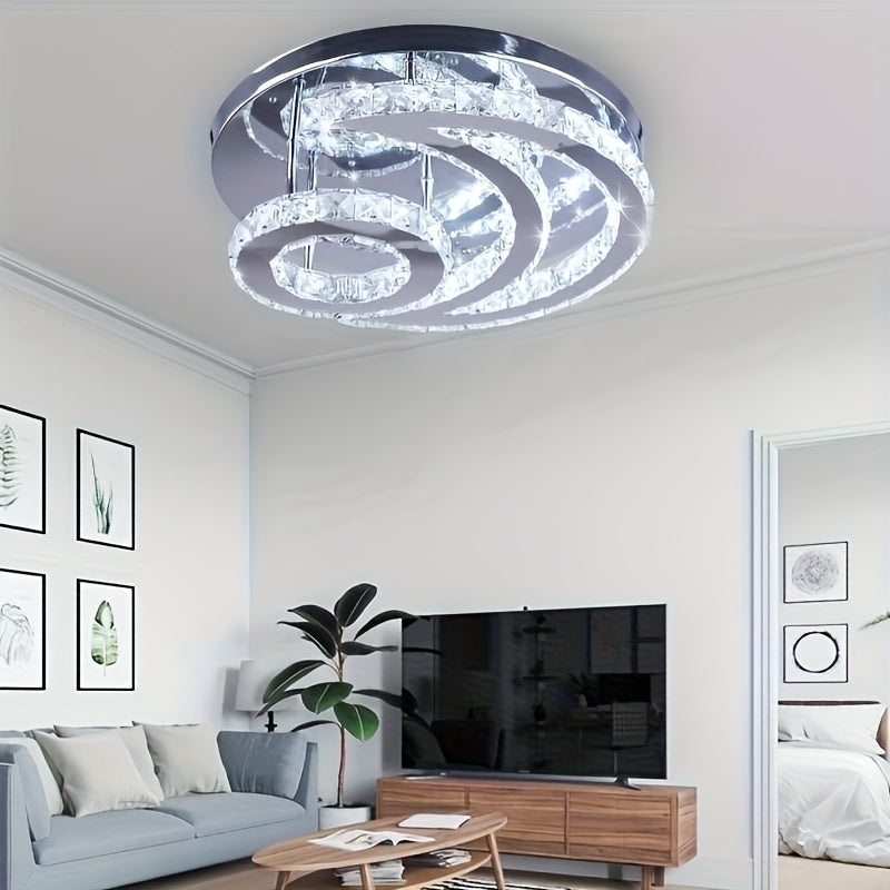 Light Fixture Ceiling Semi-Flush Mount LED Ceiling Light Suitable for Kitchen, Bedroom, Hallway and Dining Room 32W 15.75-Inch Base (White Light)